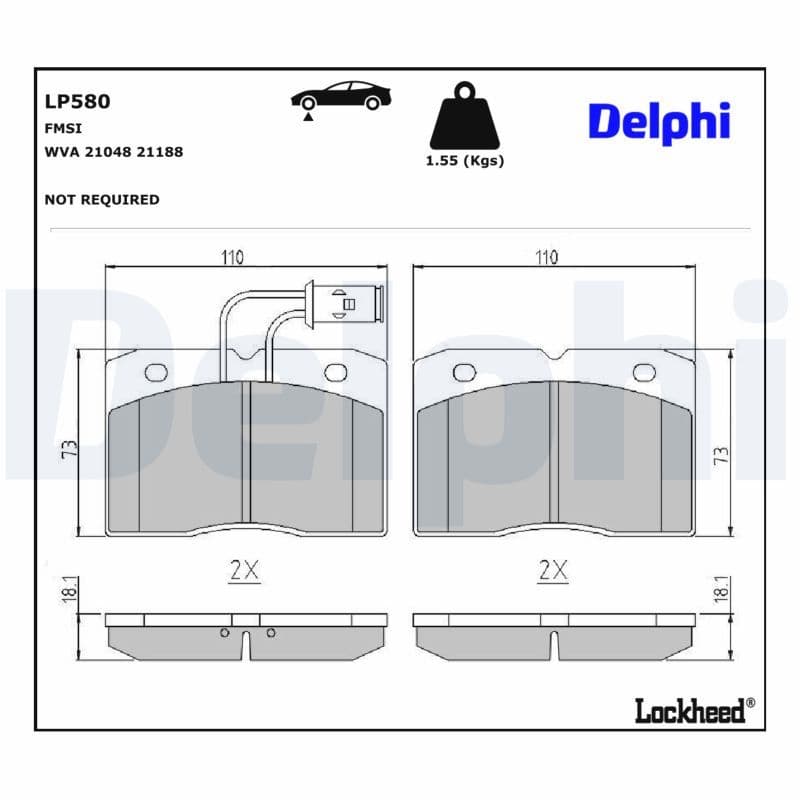 set placute frana,frana disc DELPHI LP580