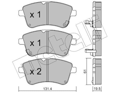 set placute frana,frana disc METELLI 22-0913-0