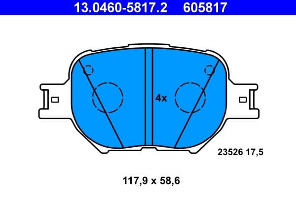 set placute frana,frana disc ATE 13.0460-5817.2