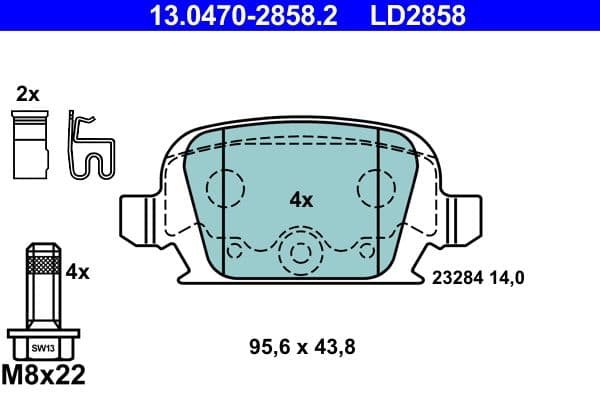 set placute frana,frana disc ATE Ceramic 13.0470-2858.2