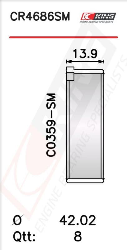 Cuzinet bielă KING CR4686SM0.25