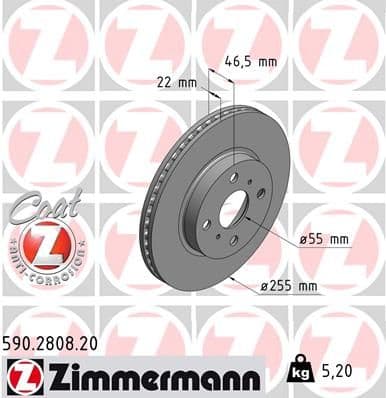 Disc frana ZIMMERMANN COAT Z 590.2808.20