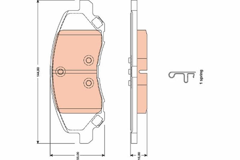 set placute frana,frana disc TRW GDB4141