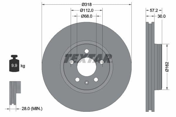 Disc frana TEXTAR PRO+ 92282705