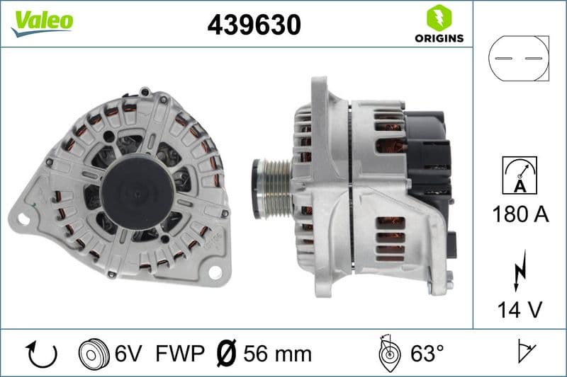 Generator / Alternator VALEO ORIGINS NEW OE TECHNOLOGY 439630