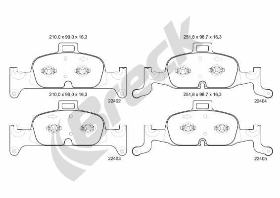 set placute frana,frana disc BRECK 22402 00 551 00