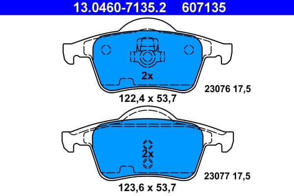 set placute frana,frana disc ATE 13.0460-7135.2