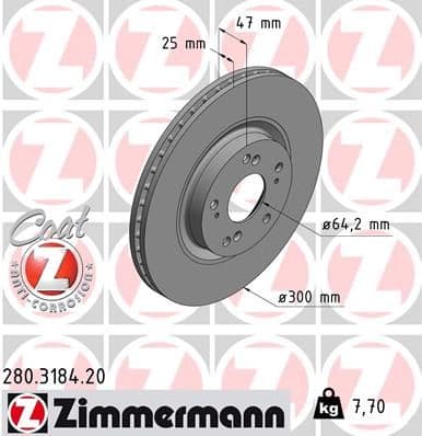 Disc frana ZIMMERMANN COAT Z 280.3184.20
