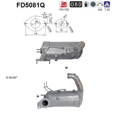 Filtru funingine/particule, sist.de esapament AS-PL FD5081Q