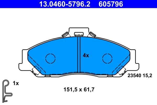 set placute frana,frana disc ATE 13.0460-5796.2