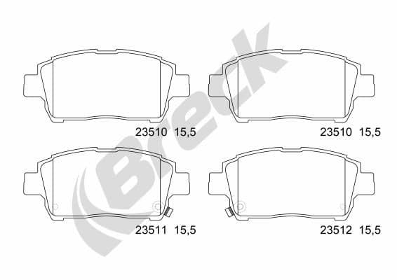 set placute frana,frana disc BRECK 23510 00 702 10
