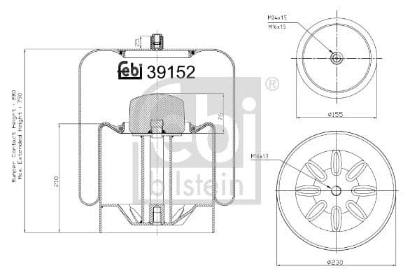 Burduf, suspensie pneumatica FEBI BILSTEIN 39152