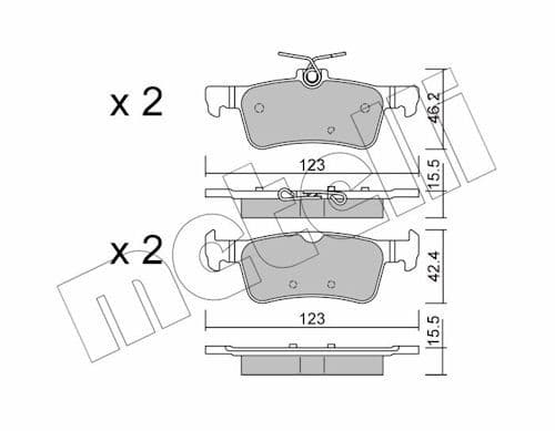 set placute frana,frana disc METELLI 22-1042-0