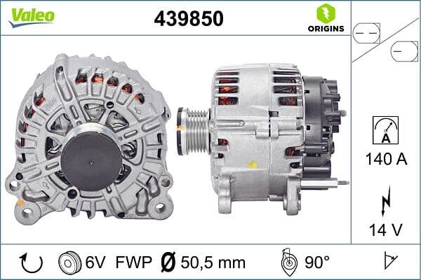 Generator / Alternator VALEO ORIGINS NEW OE TECHNOLOGY 439850