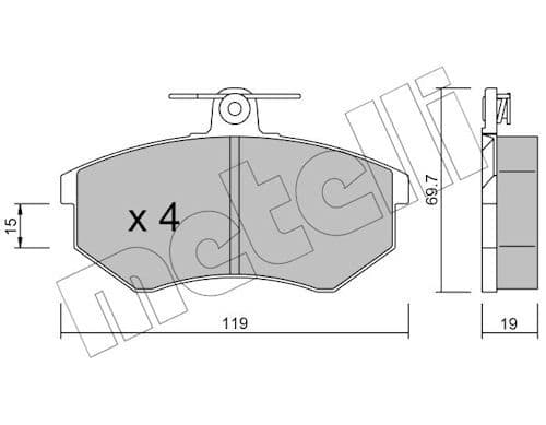 set placute frana,frana disc METELLI 22-0148-0