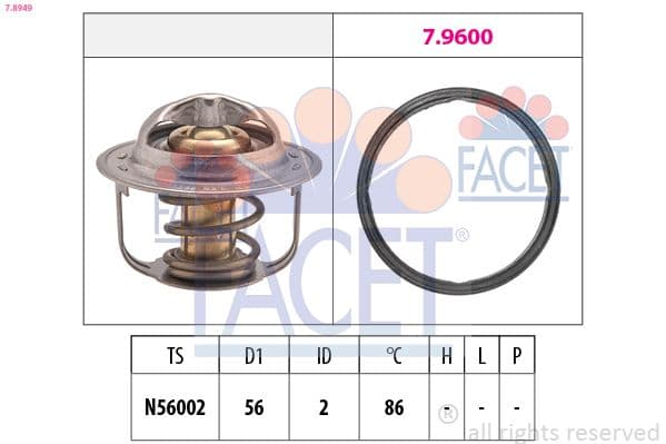 termostat,lichid racire FACET Made in Italy - OE Equivalent 7.8949