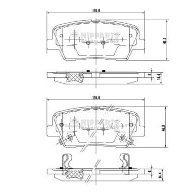 set placute frana,frana disc NIPPARTS N3610312