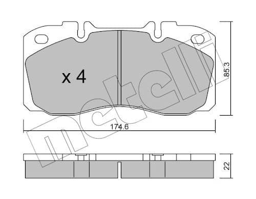 set placute frana,frana disc METELLI 22-0268-0