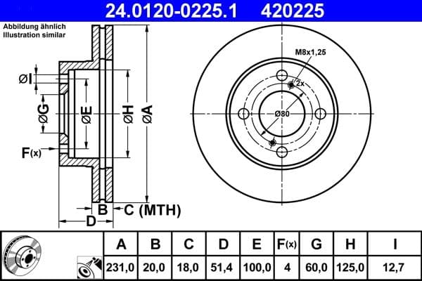Disc frana ATE 24.0120-0225.1