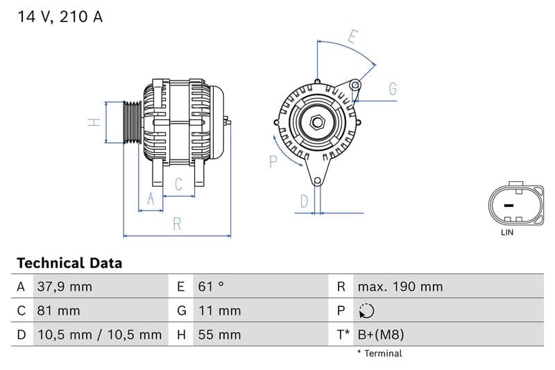 Generator / Alternator BOSCH 0 986 085 510
