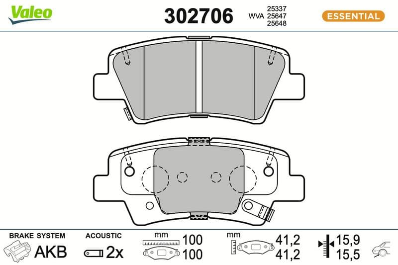 set placute frana,frana disc VALEO 302706