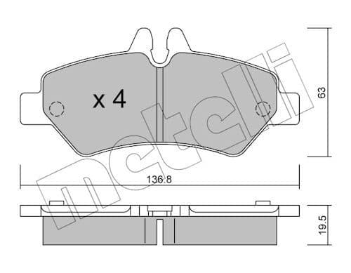 set placute frana,frana disc METELLI 22-0672-0