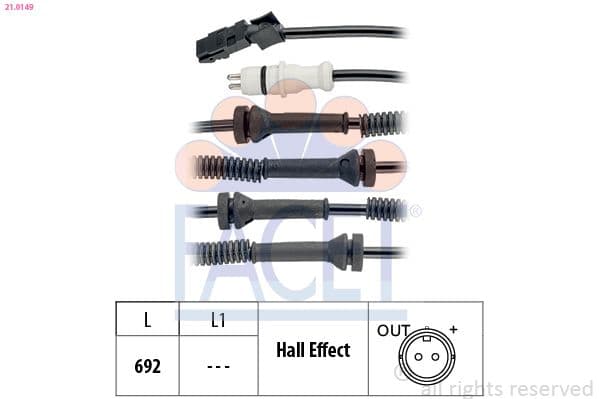 senzor,turatie roata FACET Made in Italy - OE Equivalent 21.0149