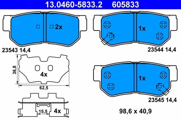 set placute frana,frana disc ATE 13.0460-5833.2