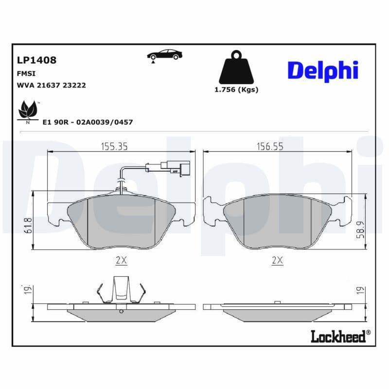 set placute frana,frana disc DELPHI LP1408