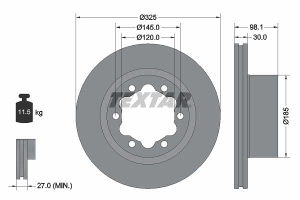 Disc frana TEXTAR PRO 92305803