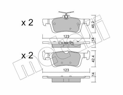 set placute frana,frana disc METELLI 22-0986-1