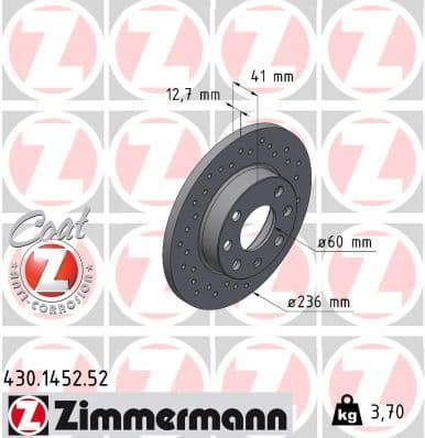 Disc frana ZIMMERMANN SPORT Z 430.1452.52