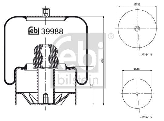 Burduf, suspensie pneumatica FEBI BILSTEIN 39988