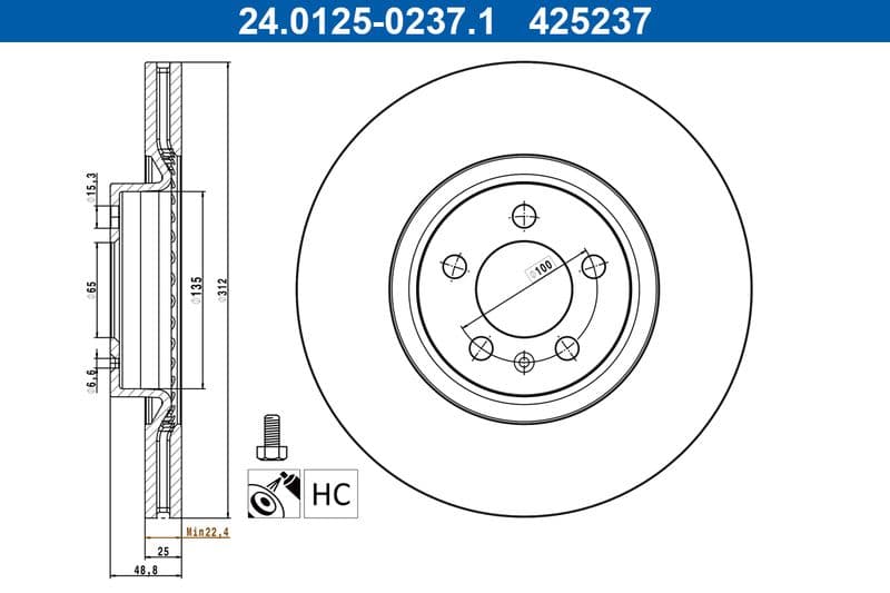 Disc frana ATE 24.0125-0237.1