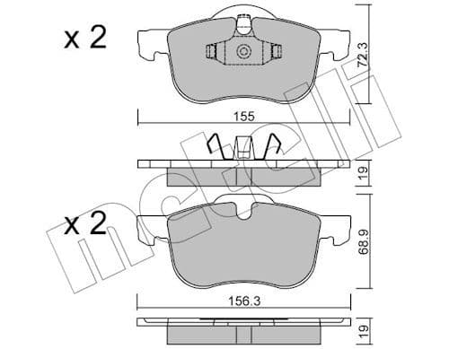 set placute frana,frana disc METELLI 22-0309-0