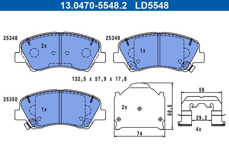 set placute frana,frana disc ATE Ceramic 13.0470-5548.2
