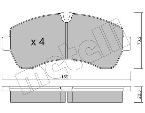 set placute frana,frana disc METELLI 22-0673-0