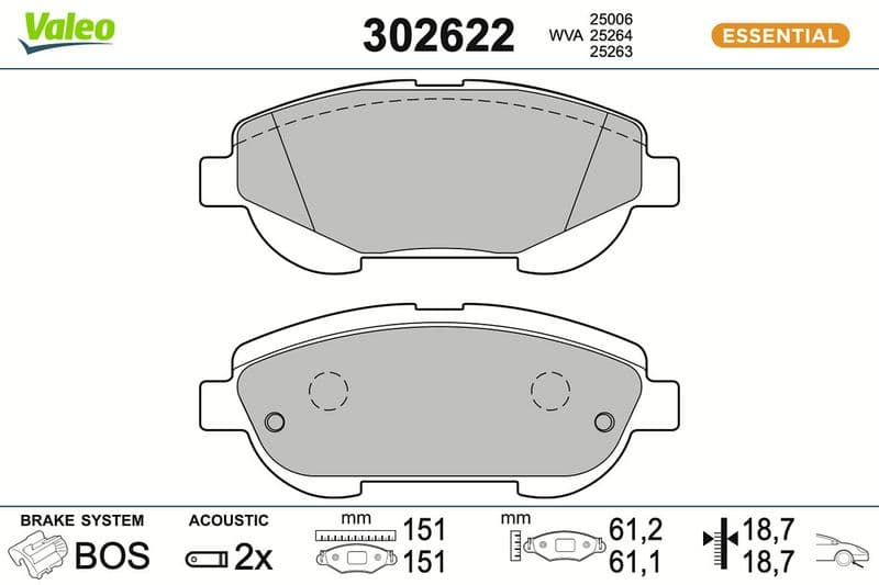 set placute frana,frana disc VALEO 302622