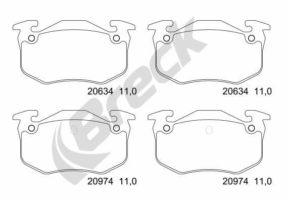 set placute frana,frana disc BRECK 20973 00 704 00
