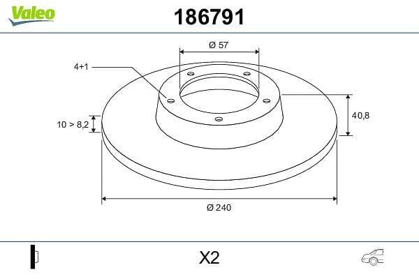 Disc frana VALEO 186791
