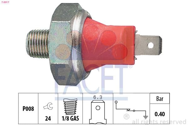 Senzor presiune ulei FACET Made in Italy - OE Equivalent 7.0017