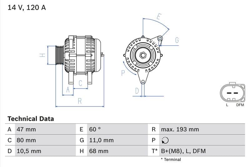 Generator / Alternator BOSCH 0 986 042 820