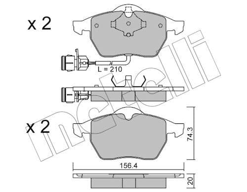 set placute frana,frana disc METELLI 22-0181-0