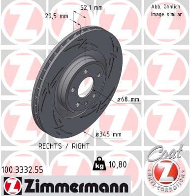 Disc frana ZIMMERMANN BLACK Z 100.3332.55