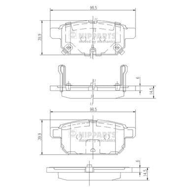 set placute frana,frana disc NIPPARTS N3618002