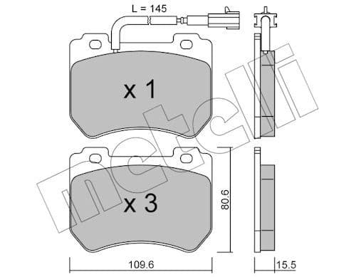 set placute frana,frana disc METELLI 22-0848-0