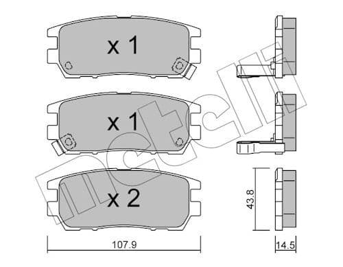 set placute frana,frana disc METELLI 22-0151-0