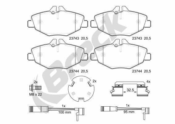 set placute frana,frana disc BRECK 23743 00 701 10