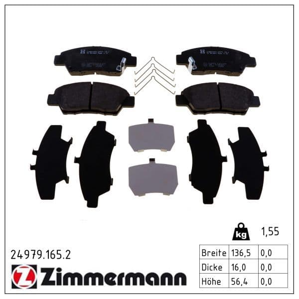 set placute frana,frana disc ZIMMERMANN 24979.165.2