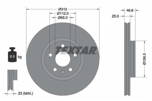 Disc frana TEXTAR PRO 92343203